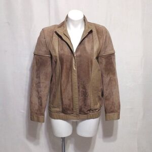 Vintage 80s West Bay Leather Moto Jacket M Biker Padded Shoulder Motorcycle Coat